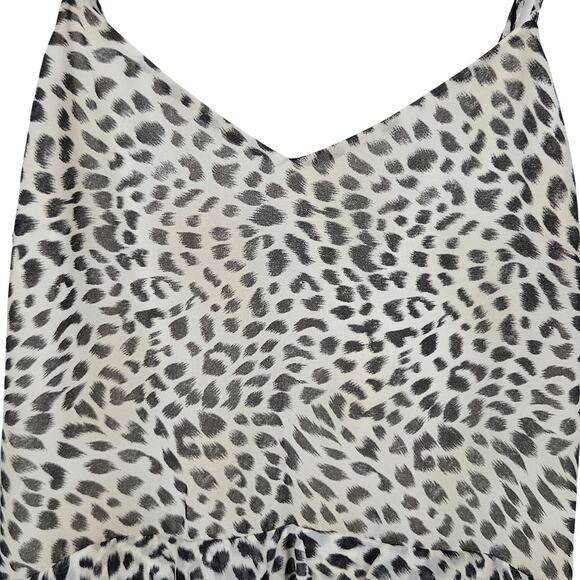 Vtg Victorias Secret Womens Sz 4 Slip Dress Cream Leopard‎ Lined Flowy Y2K 90s - Picture 3 of 12